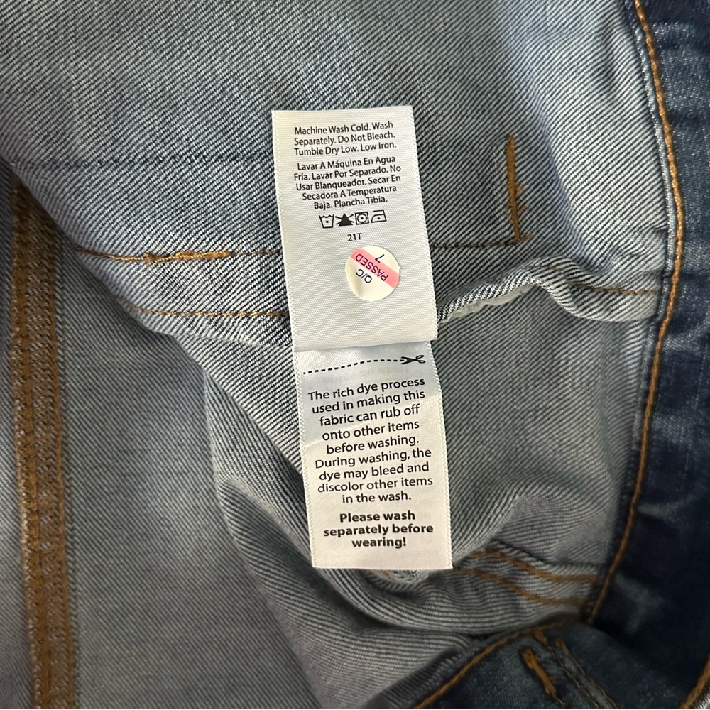 Time and True Classic Blue Denim Jean Jacket Size Large 12-14 100% Cotton - Picture 7 of 11